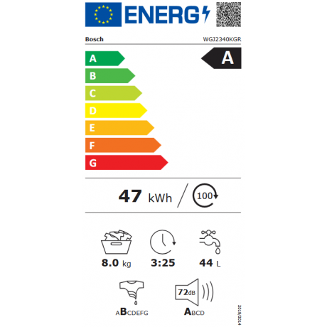BOSCH WGJ2340KGR Πλυντήριο ρούχων 8 kg 1400 στροφών BOSCH WGJ2340KGR Πλυντήριο ρούχων 8 kg 1400 στροφών